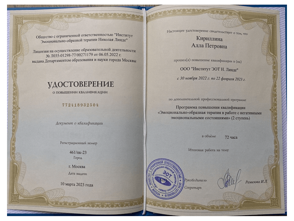 Документ об образовании — Гаевая Алла Петровна, 6