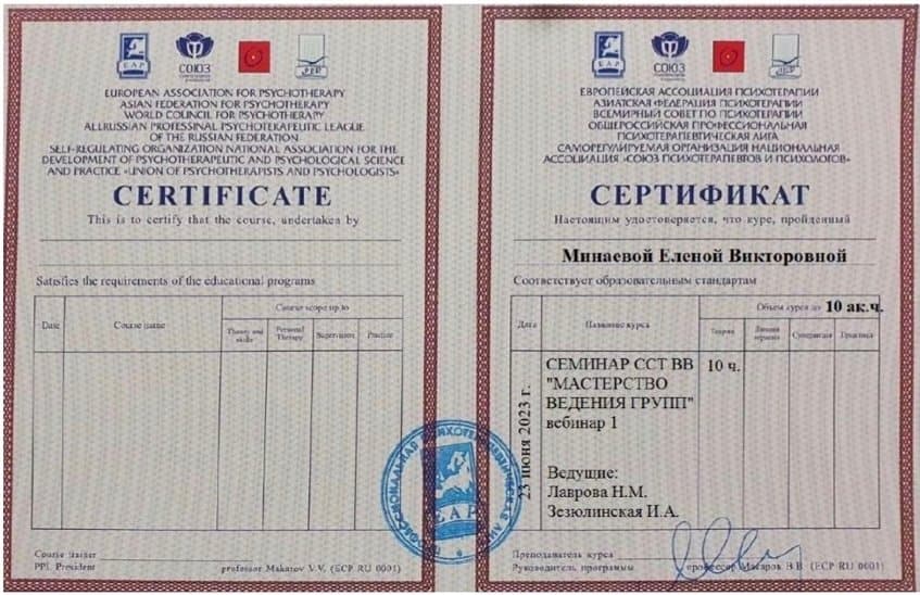 Документ об образовании — Минаева Елена Викторовна, 7