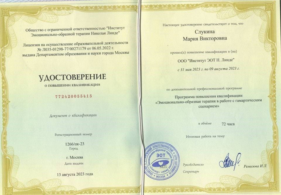 Документ об образовании — Слукина Мария Викторовна, 5